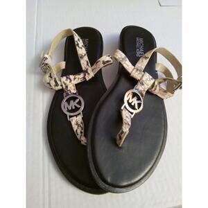 Michael Kors Women's Size 8 Brown Snakeskin Print Sandals .Summer, Beachy,